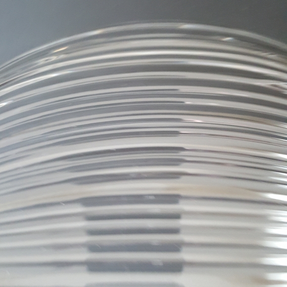 Vintage Glass Ribbed Serving Platter Gold Handles - Picture 6 of 7